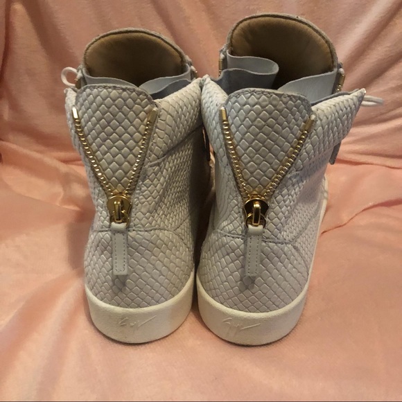Giuseppe Zanotti Mens  Leather Hi-Top Sneakers - Picture 4 of 8